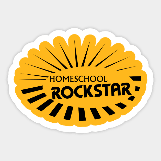 Homeschool Rockstar (Black) Sticker by MrPandaDesigns